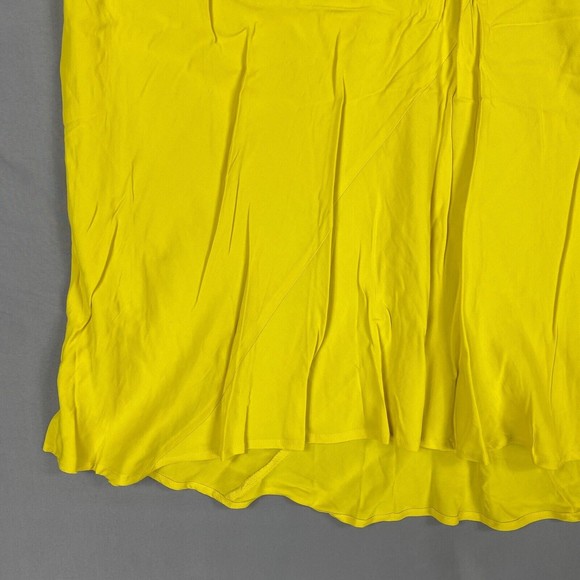 Ava & Viv Skirt Womens 2x Yellow Satin Midi A Line Elastic Waist Lightweight - Picture 5 of 12